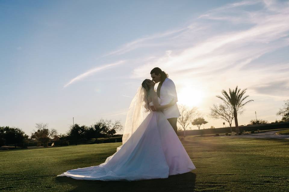 Golf course sunset views