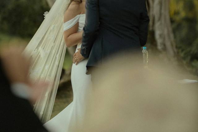 Bride and groom sharing their