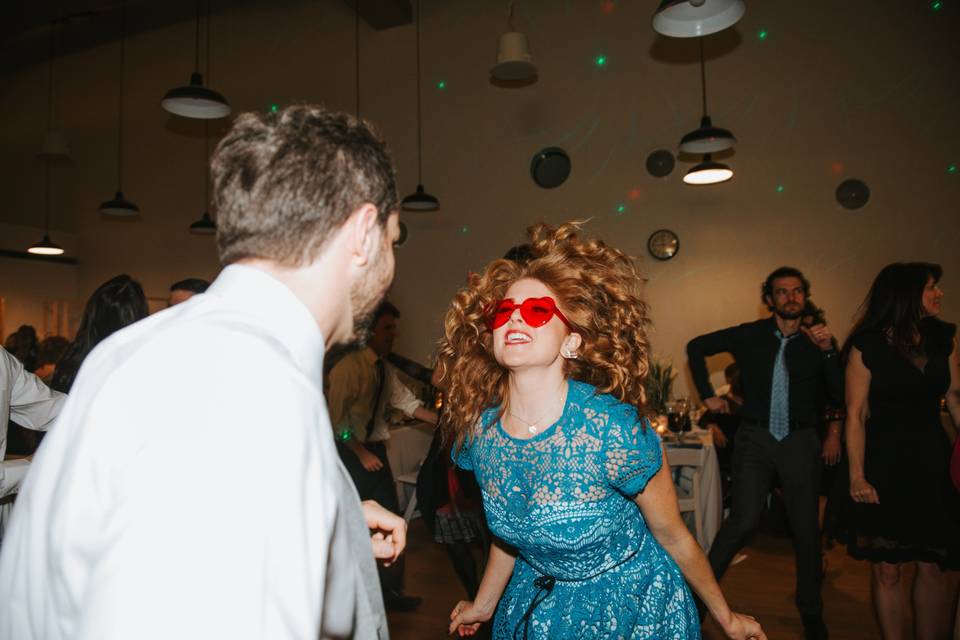 Guests dancing at wedding