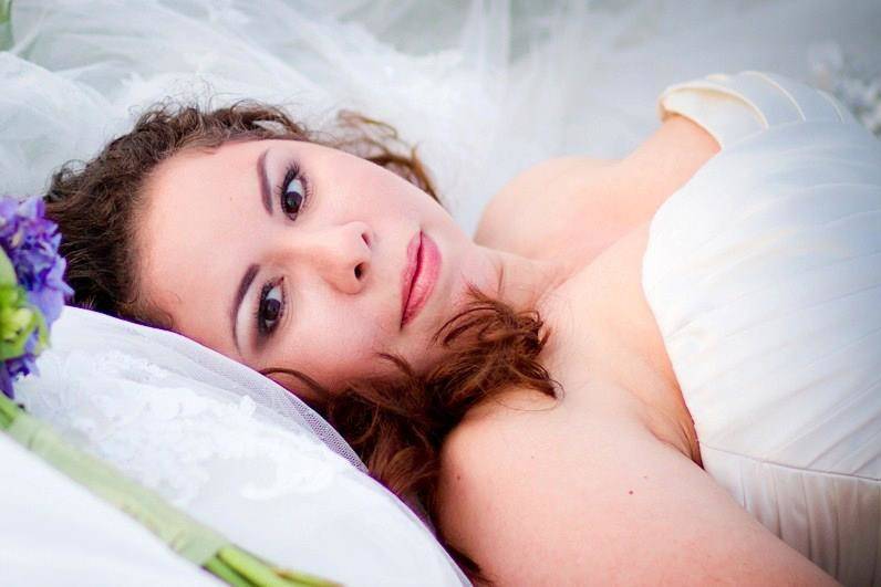 Bride lying down