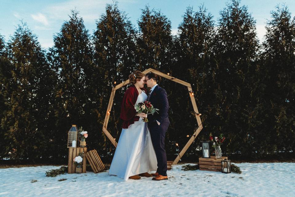 Wintry Backyard Elopement