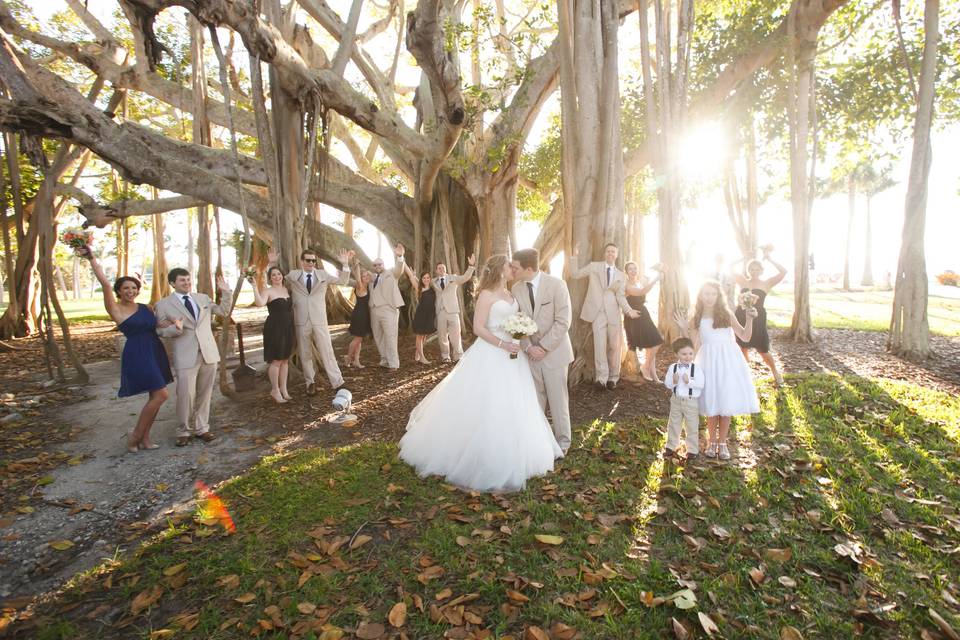 Bridal Party under the Banyans