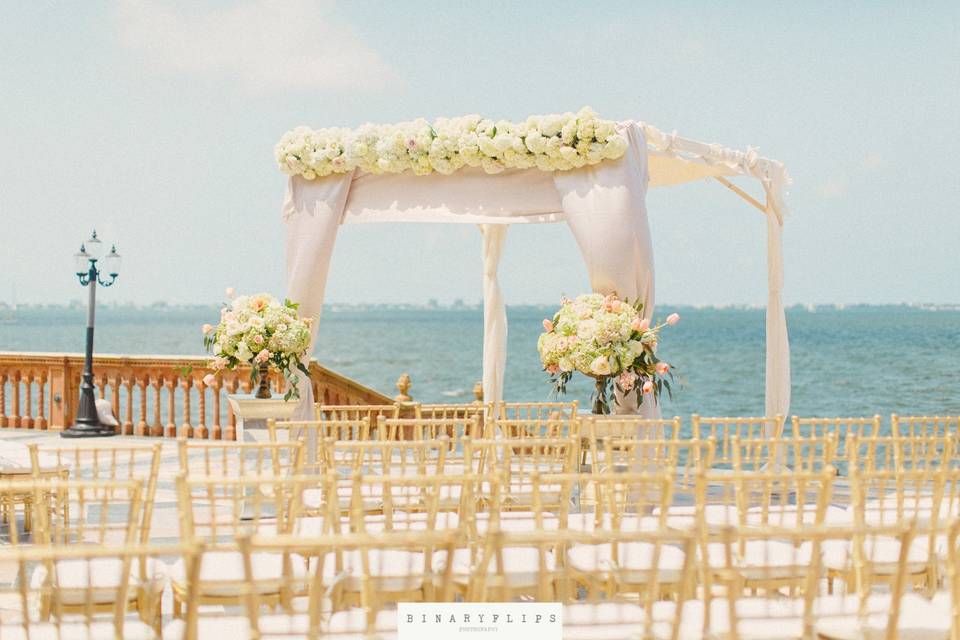 Ceremony on Ca' d'Zan Terrace