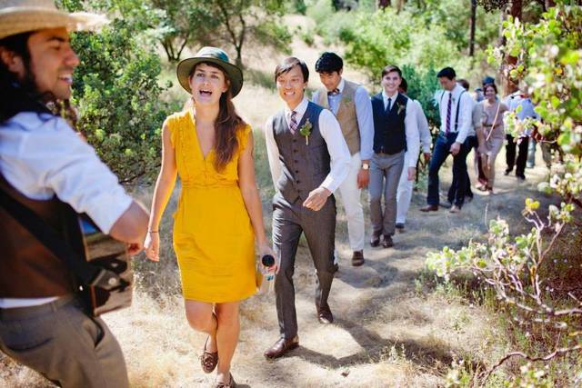 Leading a march into ceremony