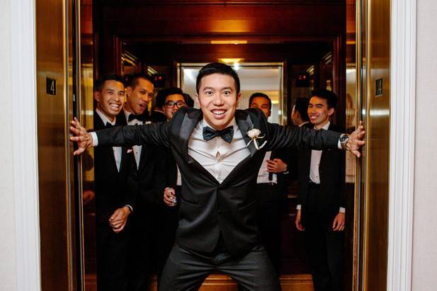 The groom with his groomsmen