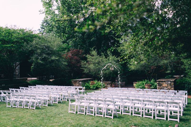 Outdoor wedding ceremony area