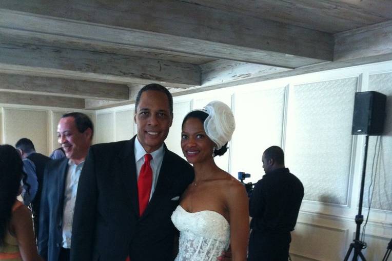 Coach T with the beautiful bride. This bride is also a student of Coach T many classes. It was a happy day!