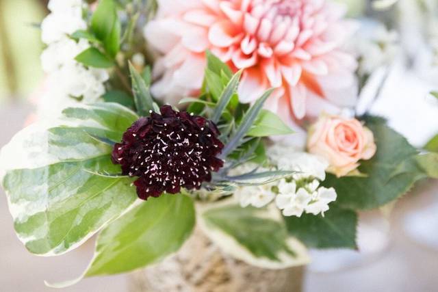 Flower arrangements on the table