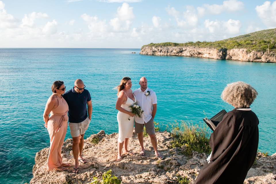 Vow Renewal on a cliff