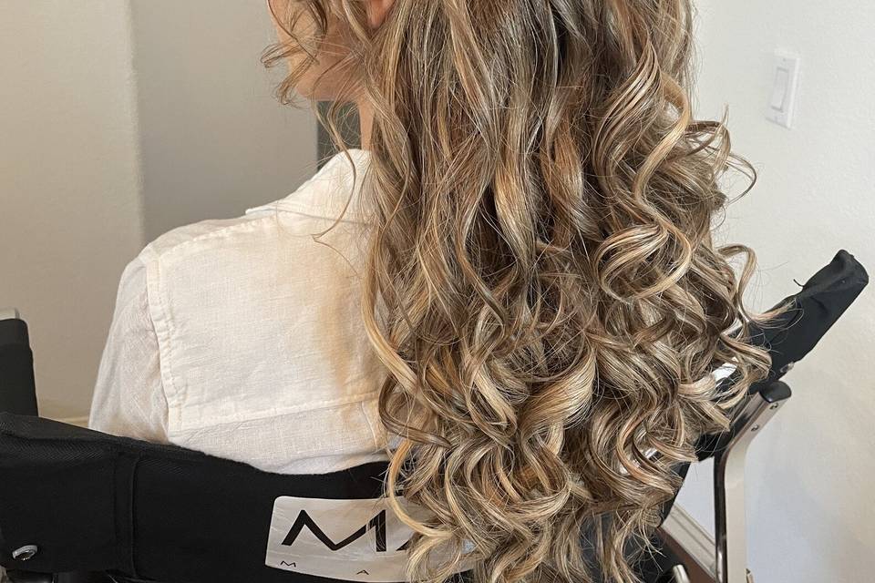 Glam and glow hair and makeup