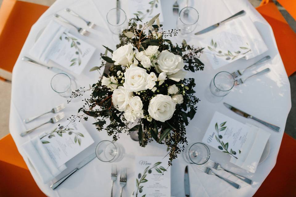 White Roses Centerpiece