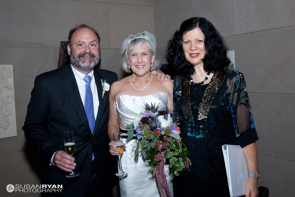 The couple and the officiant