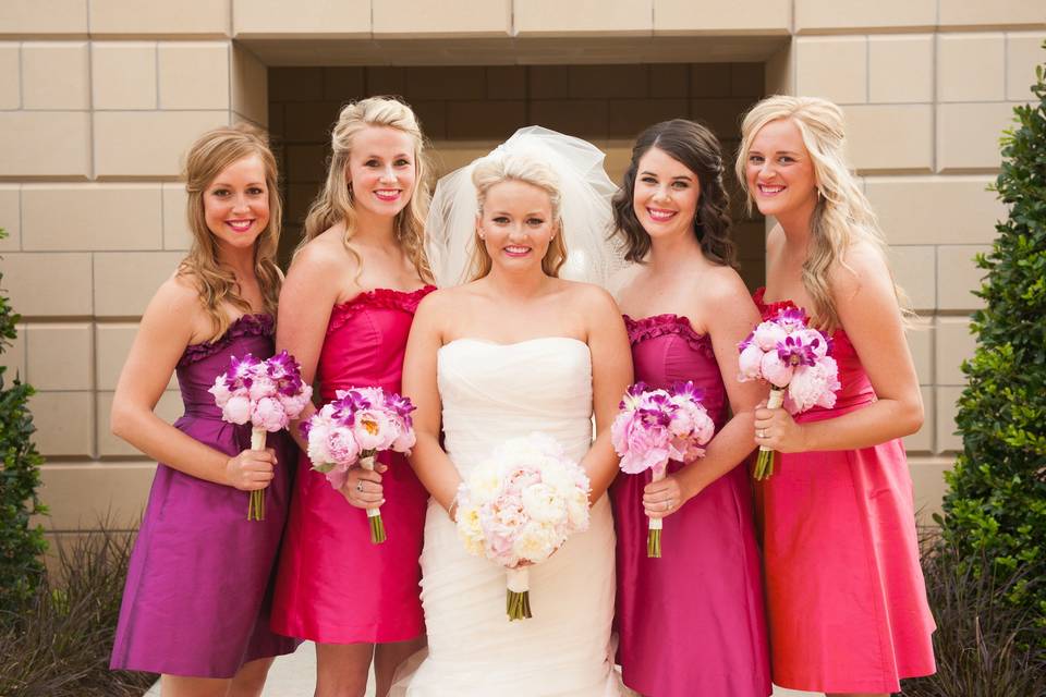 Bride and bridesmaids