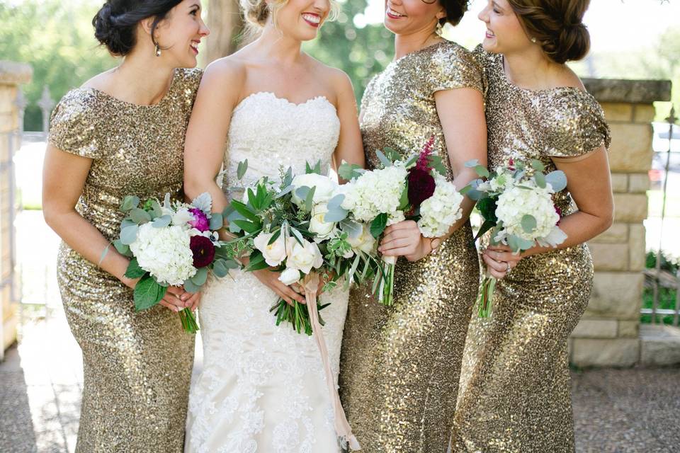 Bride and bridesmaids