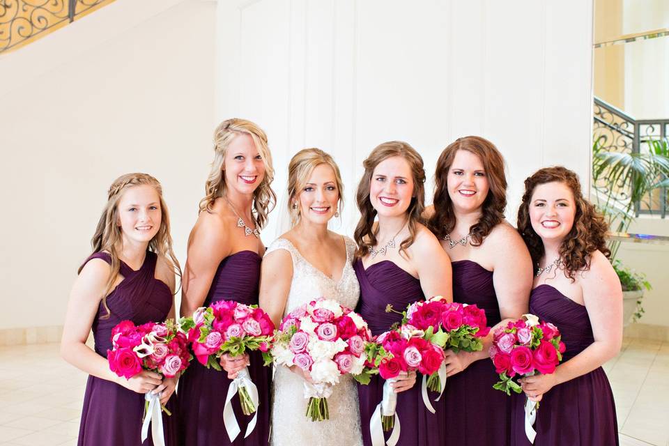 Bride and bridesmaids