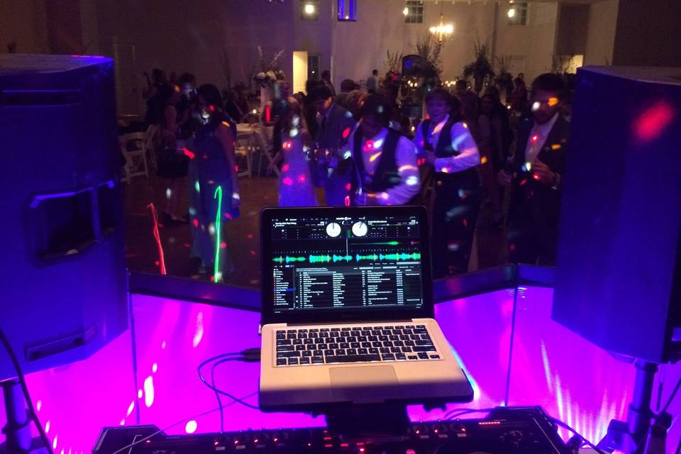 DJ booth setup