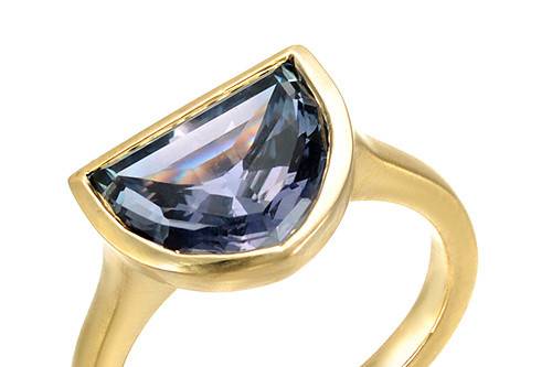 Natural Purple Sapphire Yellow Gold Custom Engagement Ring