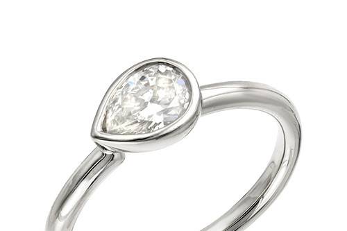 White Gold Pear Shape Custom Engagement Ring