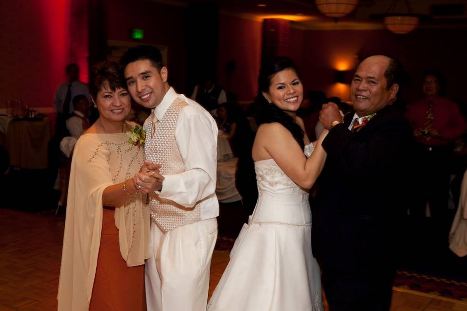 The couple and parents