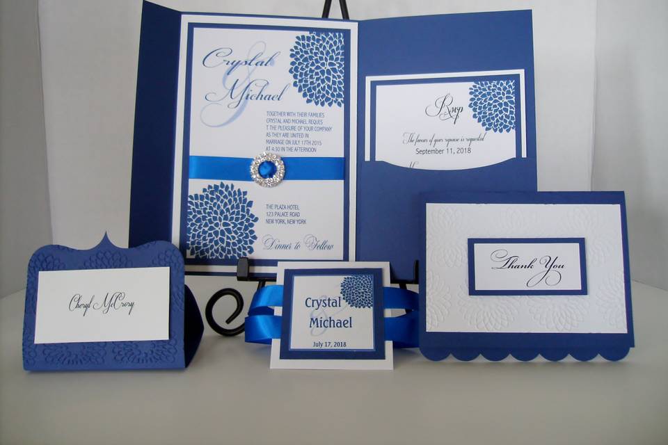 Blue Floral Invitation