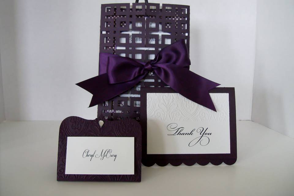 Damask Eggplant Invitation