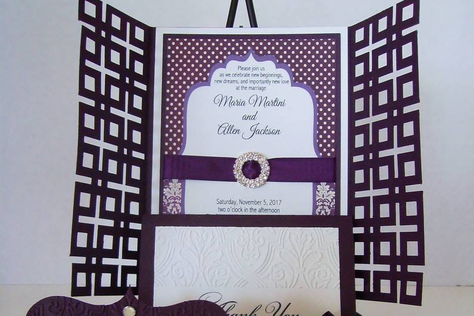 Damask Eggplant Invitation