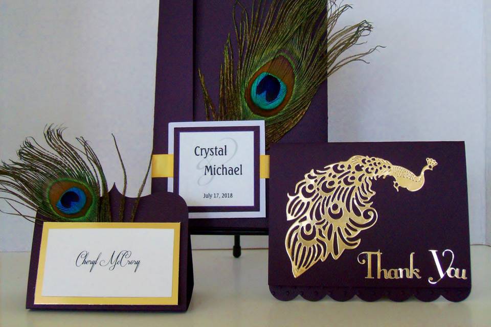 Golden Peacock Invitation