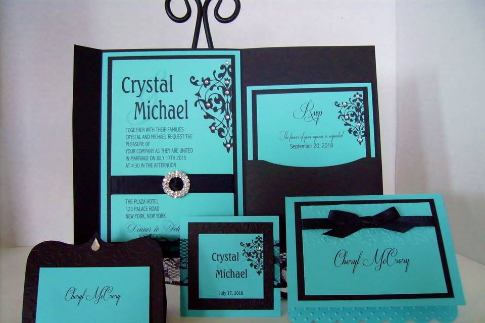 Tiffany Blue & Black Invite