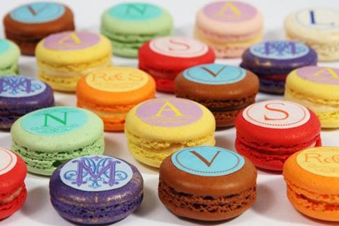 These macaron toppers are sure to add some chic color to your big day.
