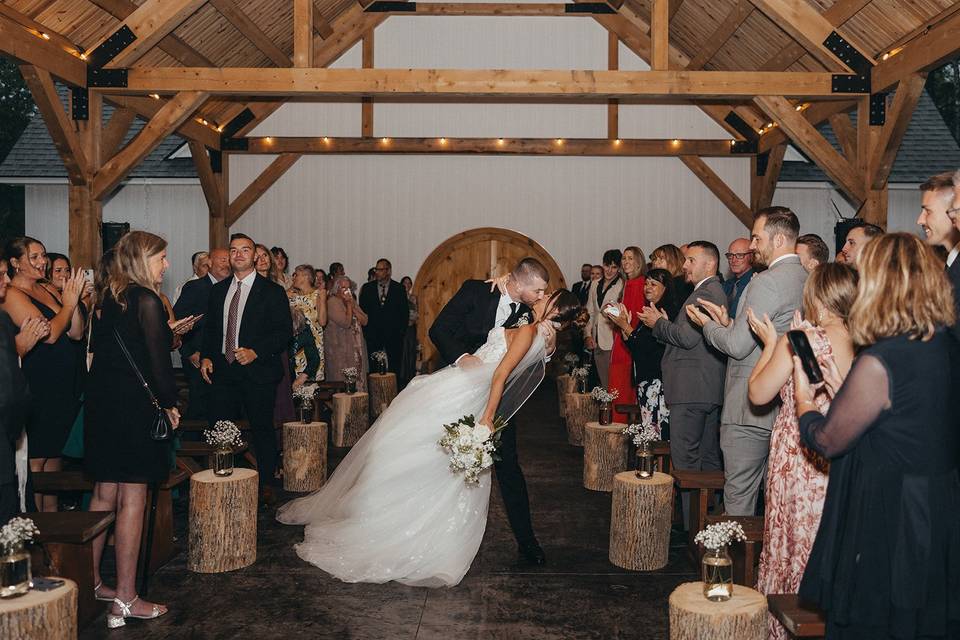 Ceremony under the pavilion.
