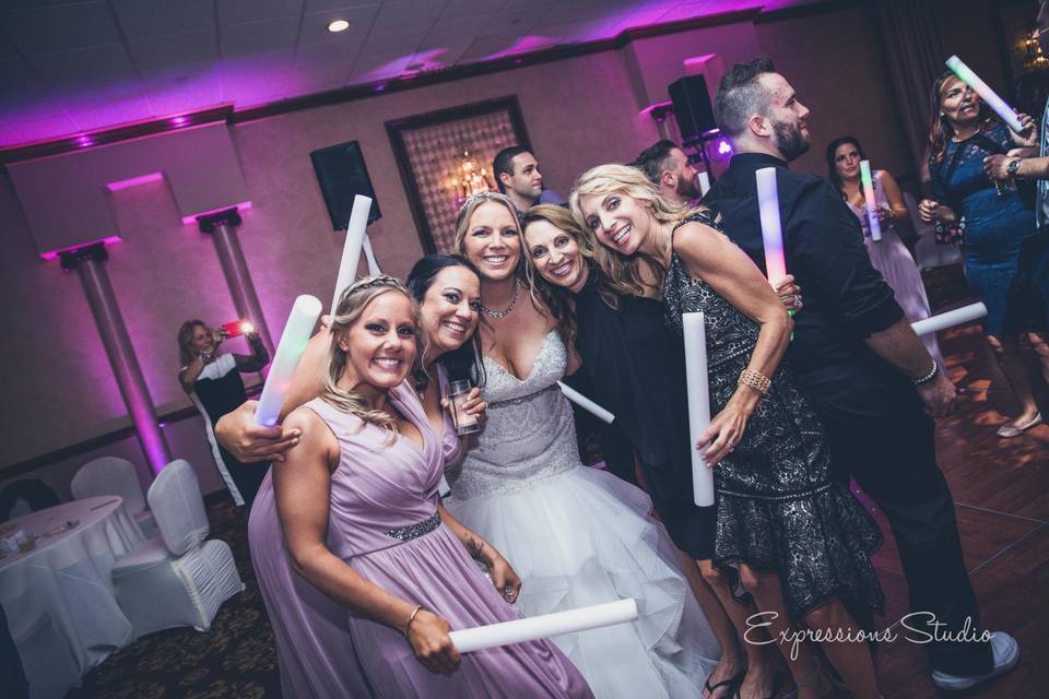 Bride & Friends Dancing