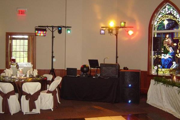 Dual B-52 Matrix system setup for wedding reception at Little Joes Activity Center.