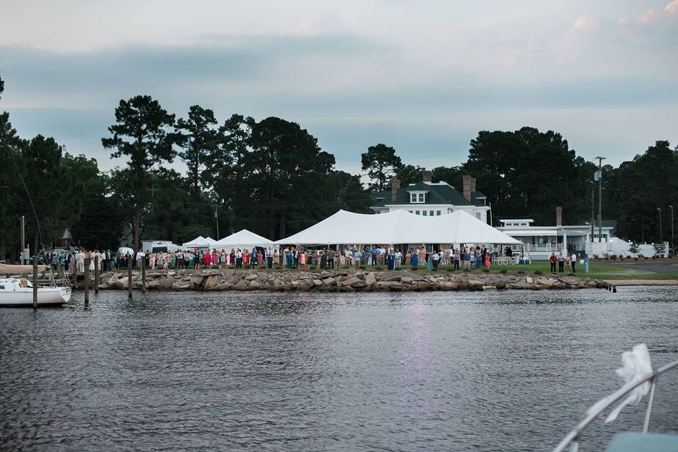 A reception on the coast