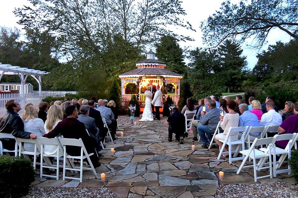 Our gazebo area offers an intimate setting for weddings of 50 or less.