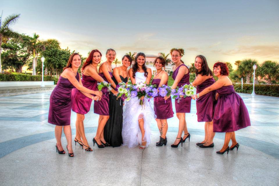 Bride and bridesmaids