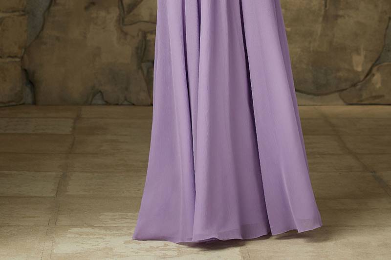 Style 20462		Luxe Chiffon Bridesmaid Dress with High Neckline Designed by Madeline Gardner. Zipper Back. Slit Back.  Neck Tie.  Shown in Claret.  Available in 15 colors.