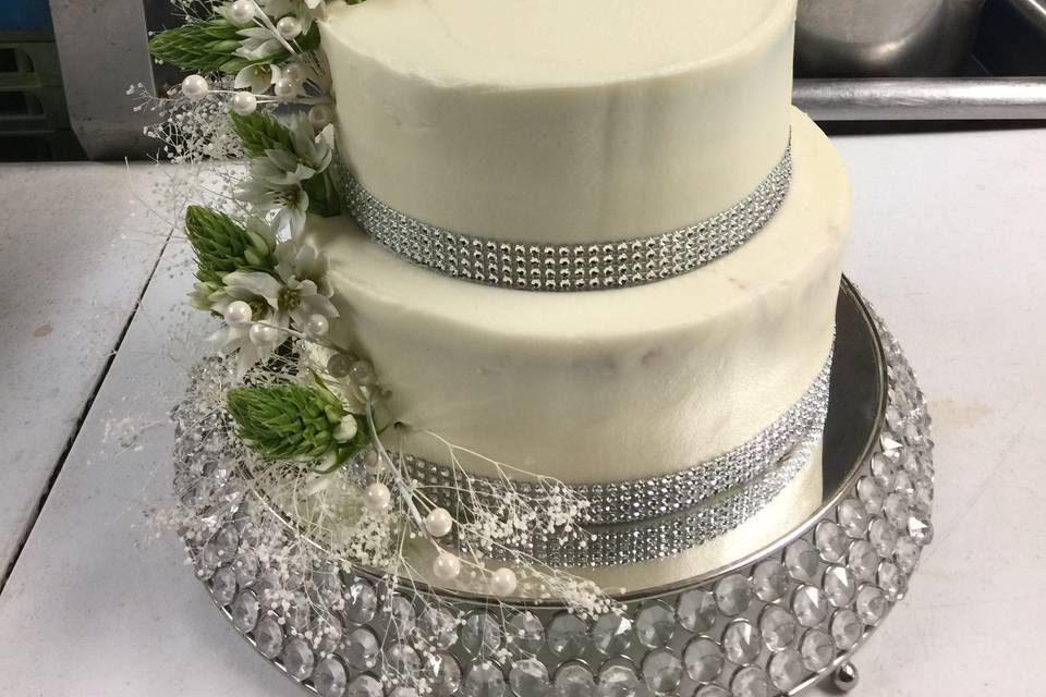Two tier decorated cake
