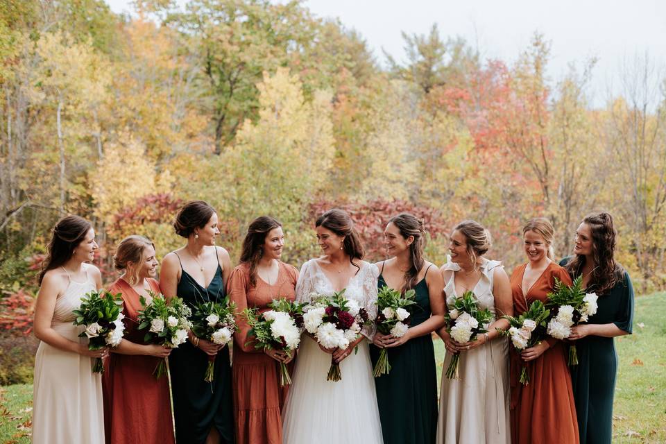 Bridesmaids in the fall