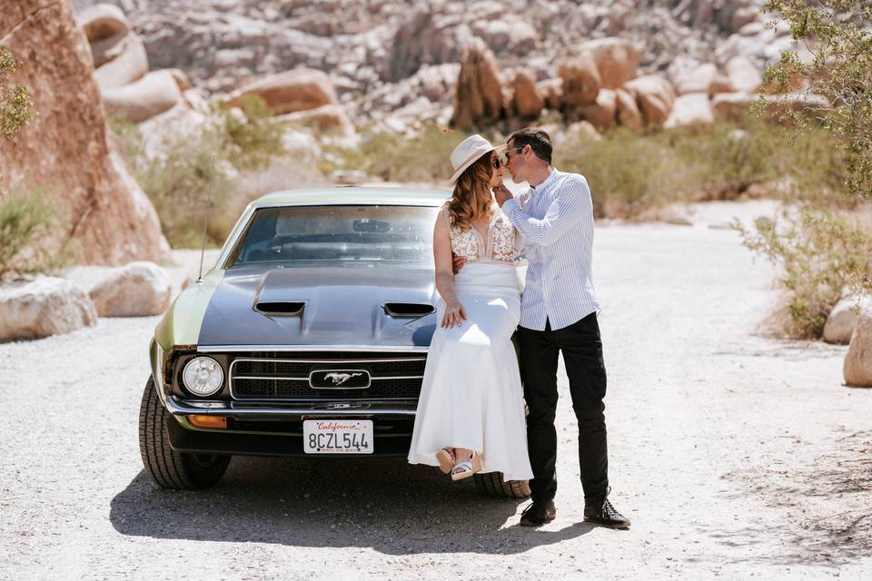 Couple on a vintage car