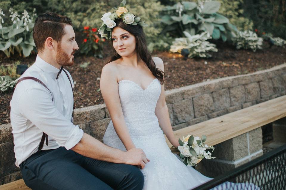 Couple in garden