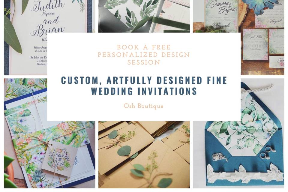 Custom designed wedding invite