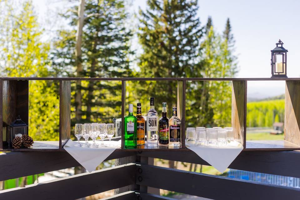 Outdoor bar on deck