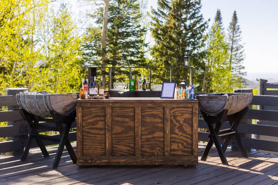 Outdoor bar on deck
