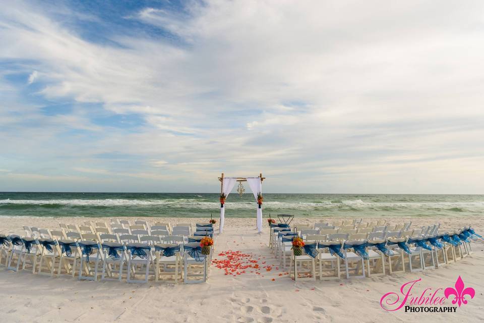 Beach wedding site