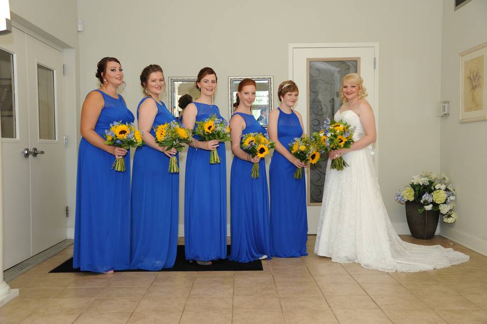 Brides with chalkboard signs