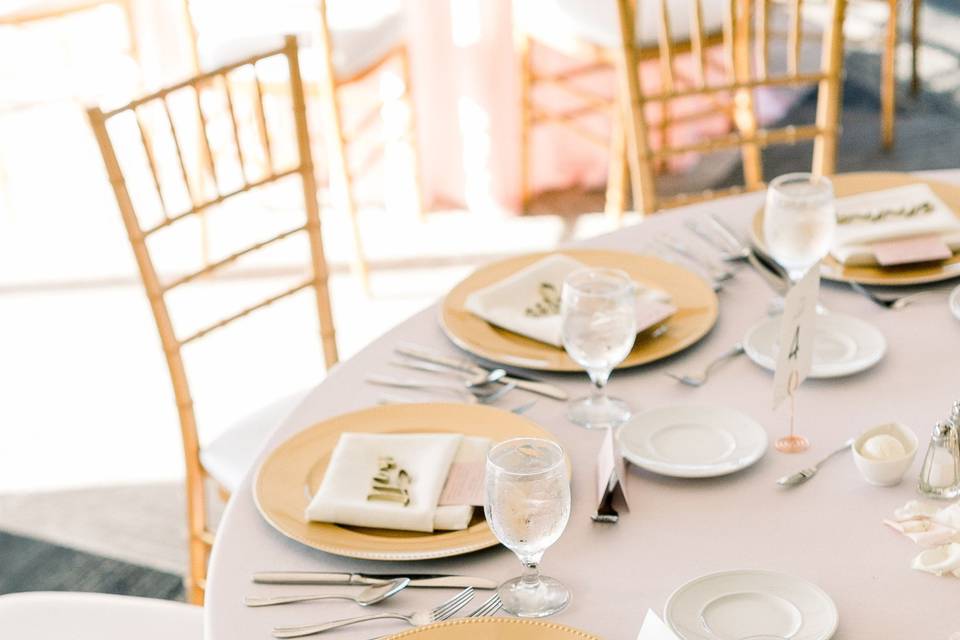 Gold place settings