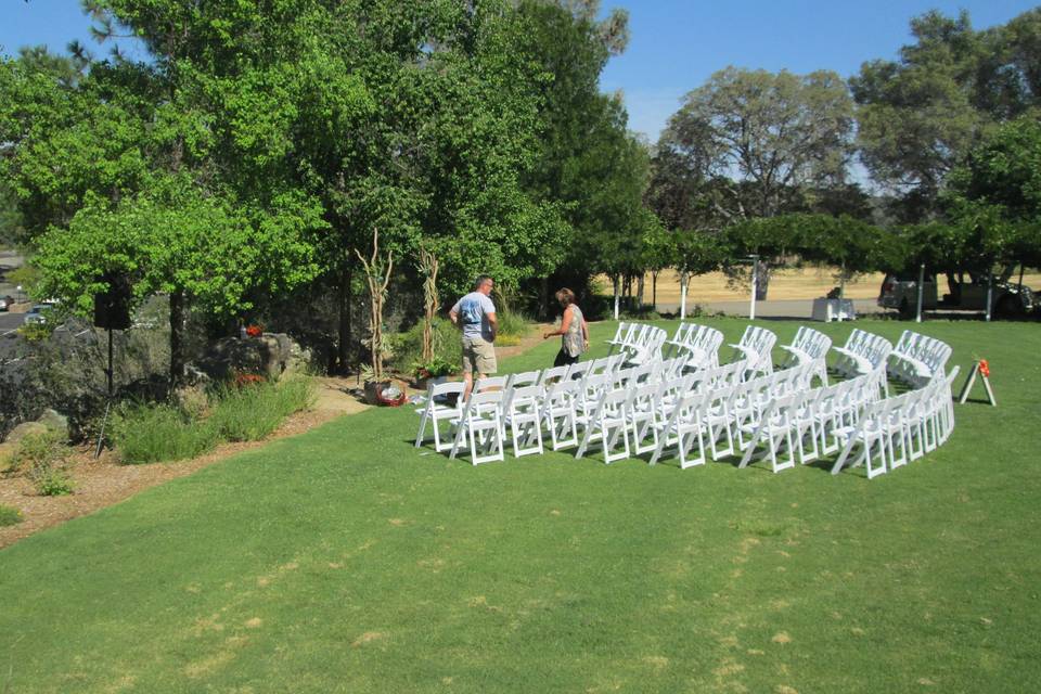 Outdoor wedding ceremony area