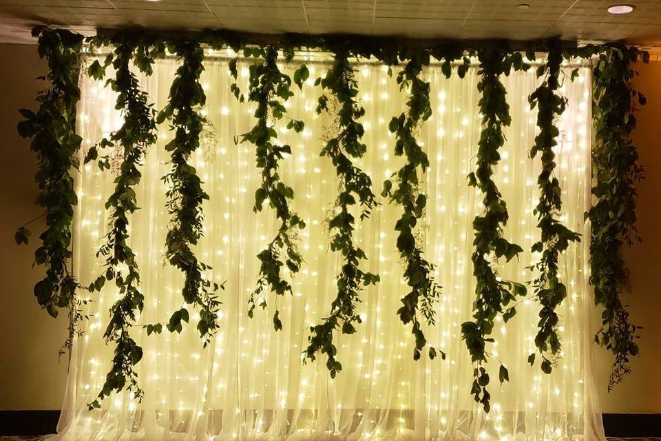 Wedding curtain lights backdrop