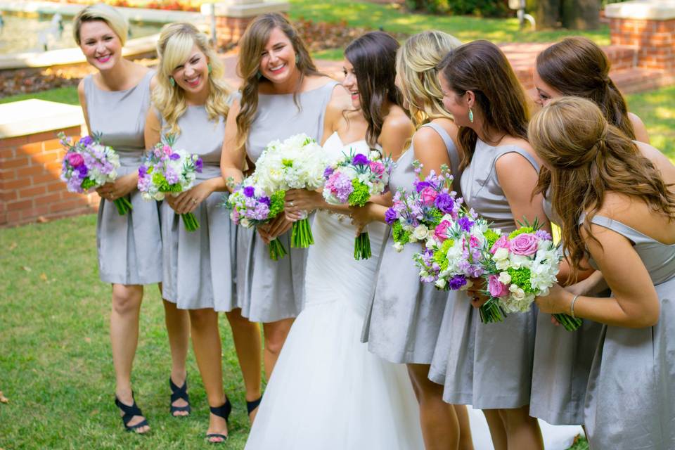 Bride and bridesmaids
