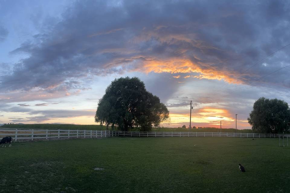 Parking area sunset